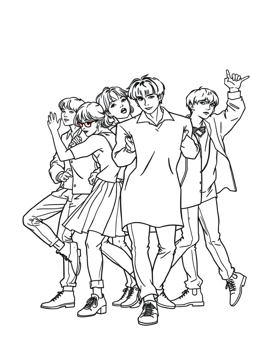 BTS dancing.