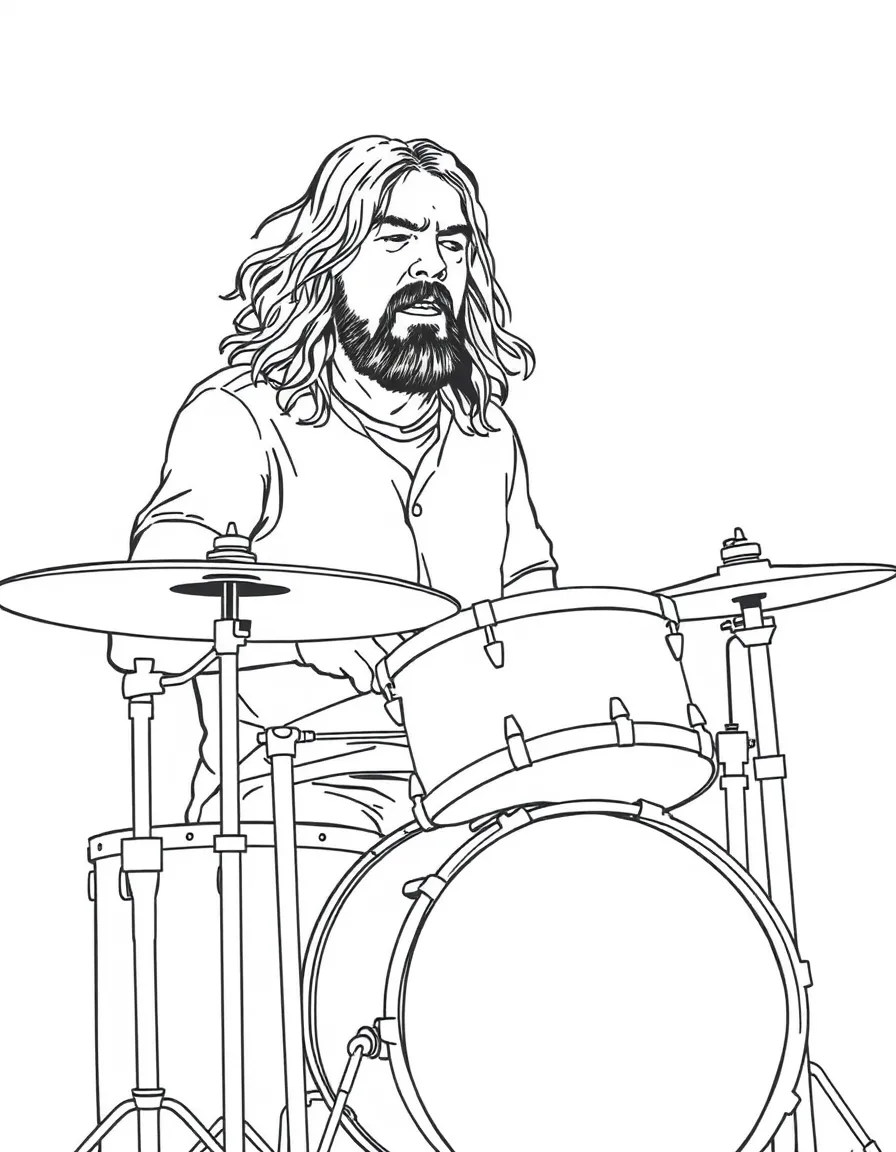 Dave Grohl playing drums.