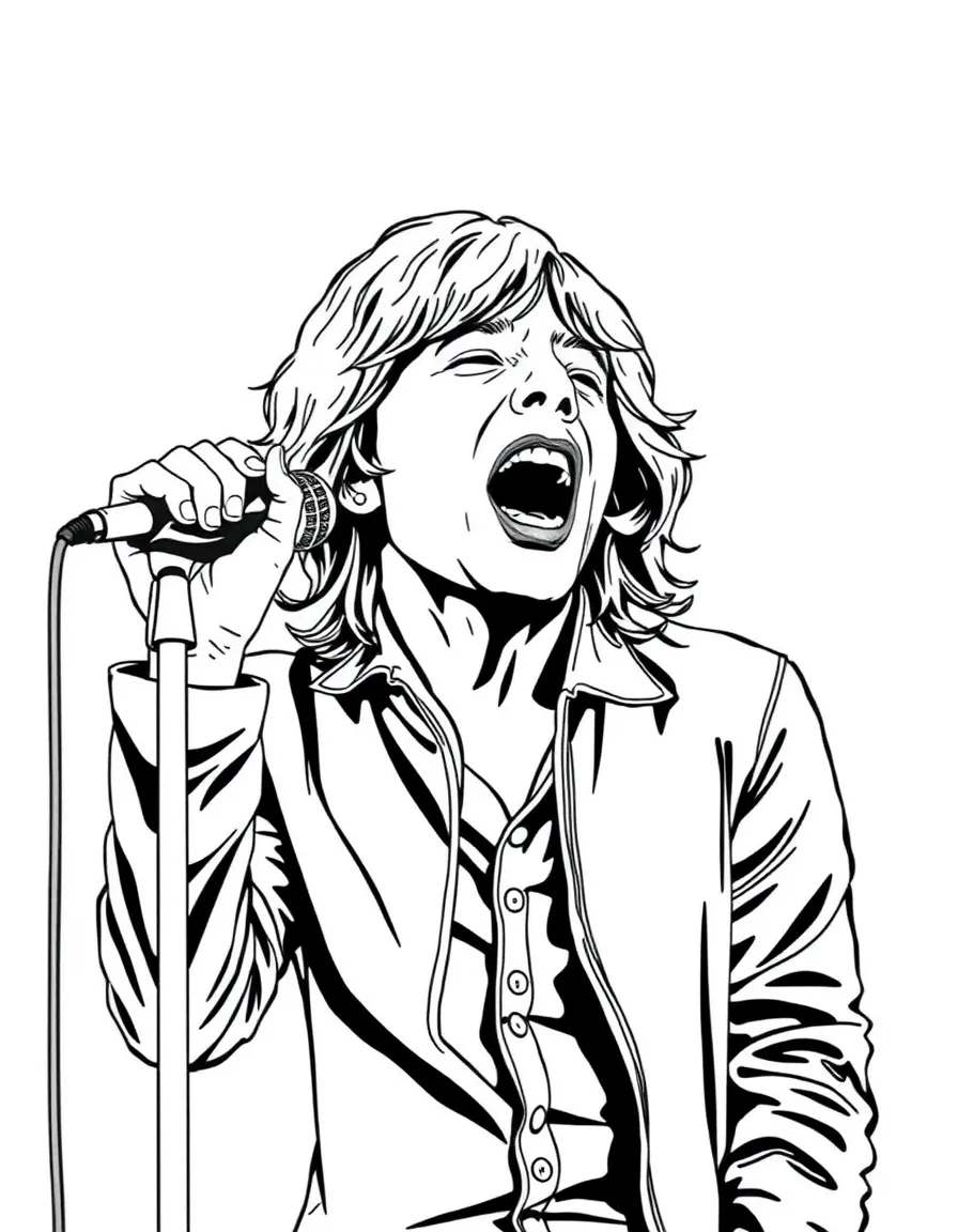 Mick Jagger singing.
