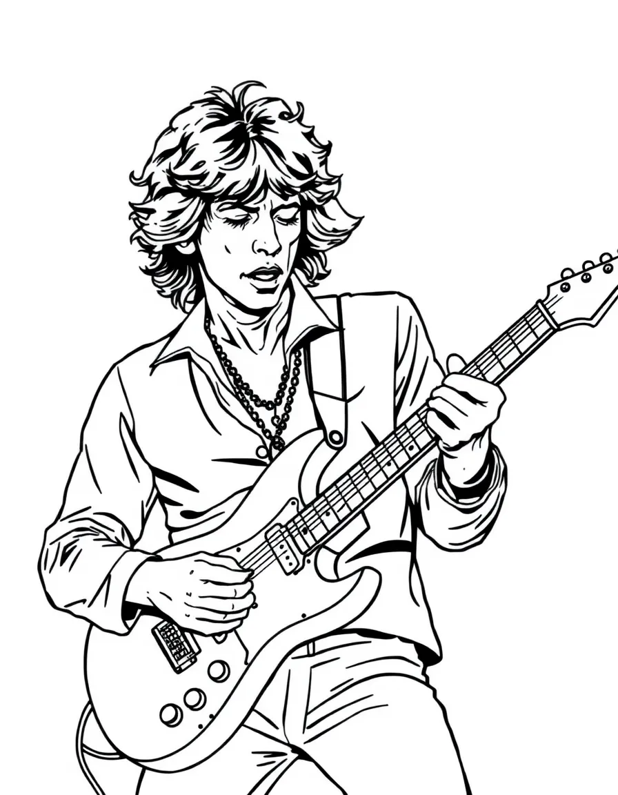 Keith Richards playing guitar.