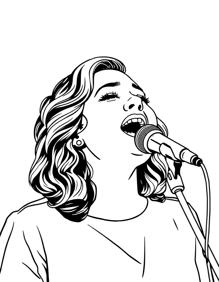 Adele singing.