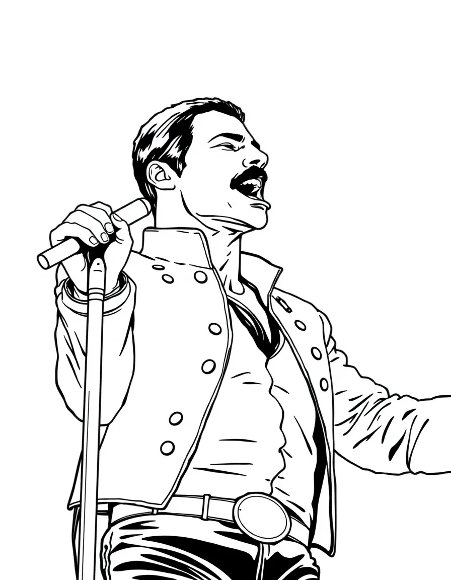 Freddie Mercury singing.