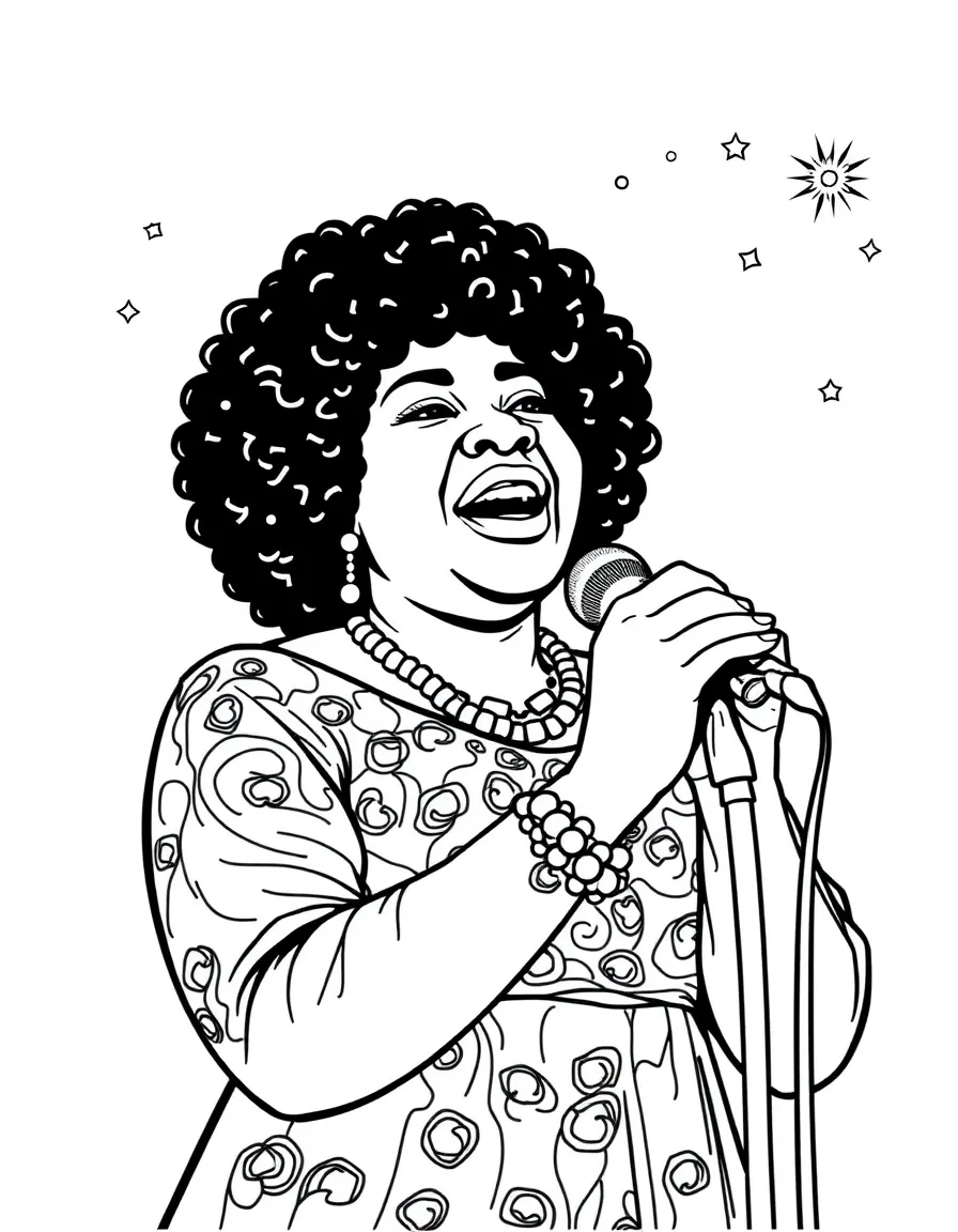 Aretha Franklin singing.
