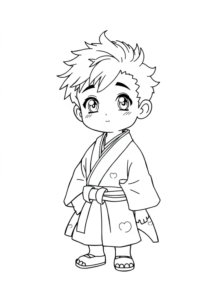 Japanese boy in kimono