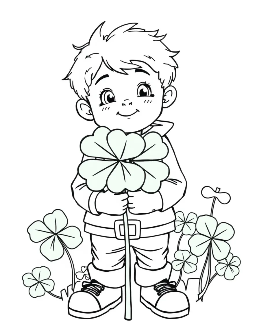 Irish boy with shamrock