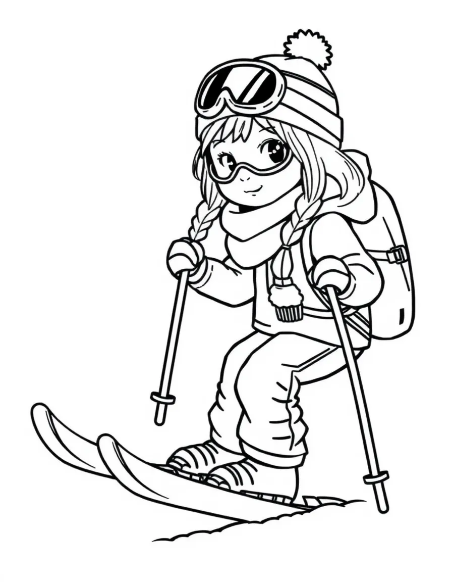 Norwegian girl skiing
