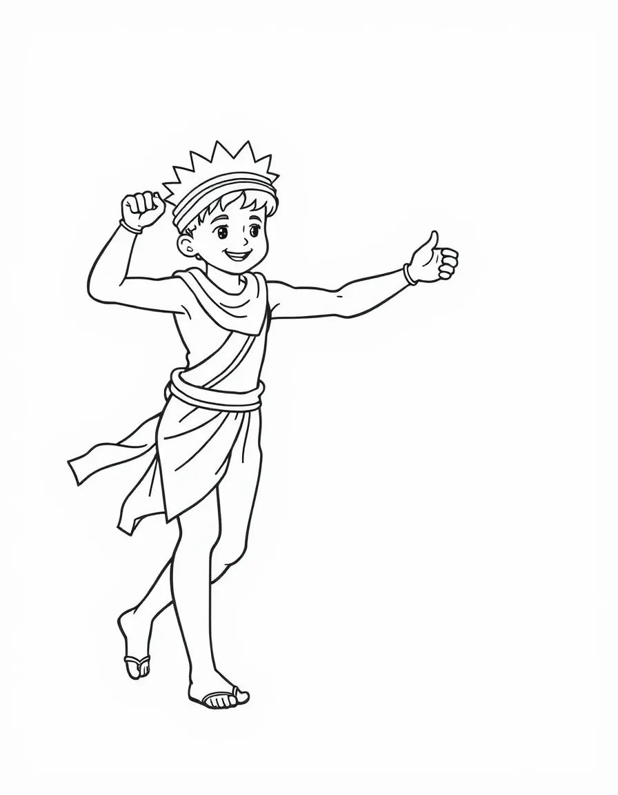 Greek boy dancing sirtaki