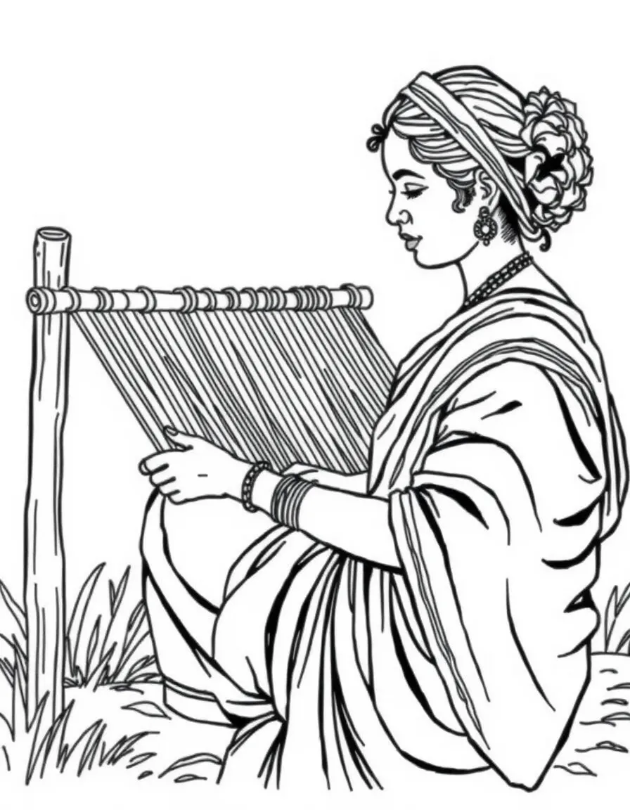 Bangladeshi woman weaving a sari
