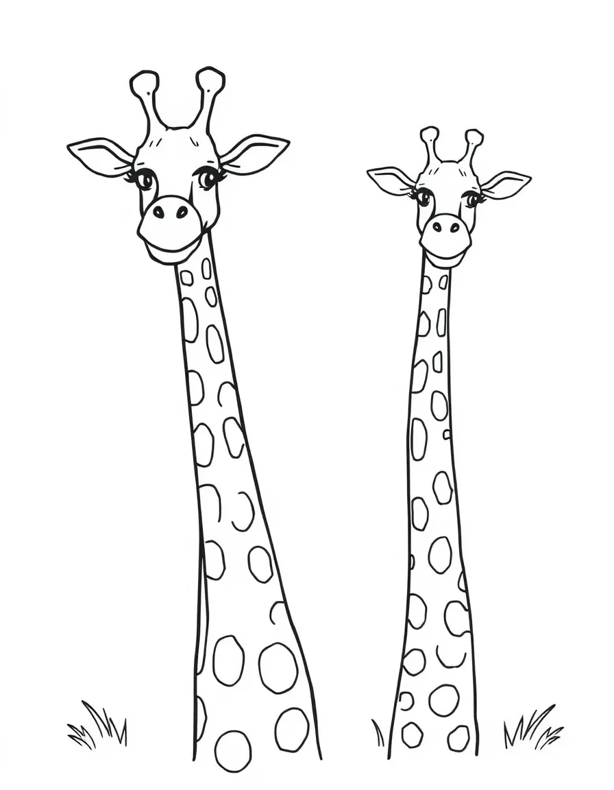 A cheerful child seeing giraffes for Kenya.