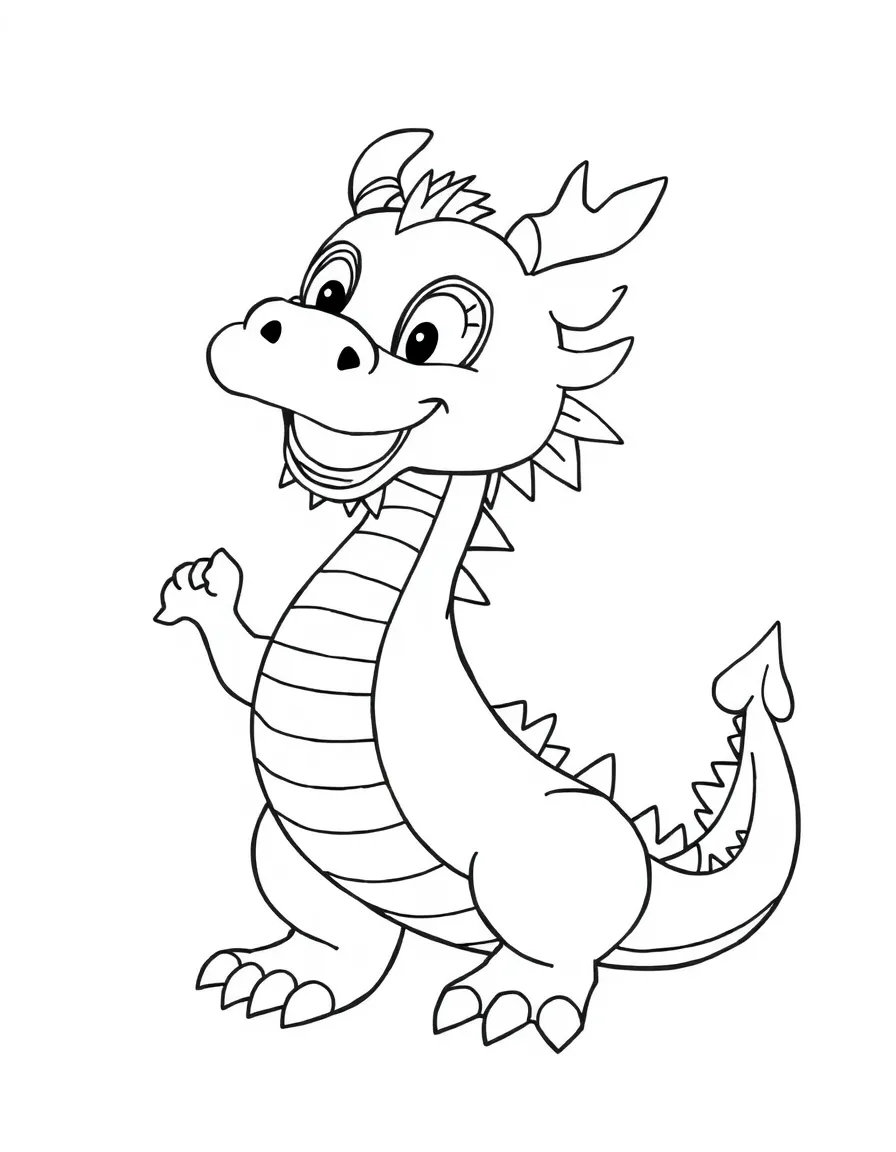A child drawing a dragon for China.