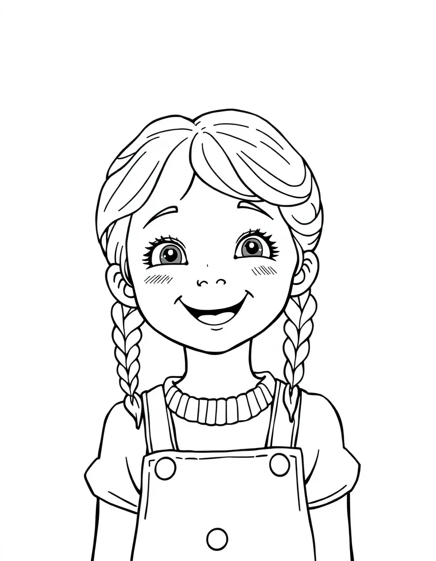 A happy child with a Pippi Longstocking-like hairstyle for Sweden.