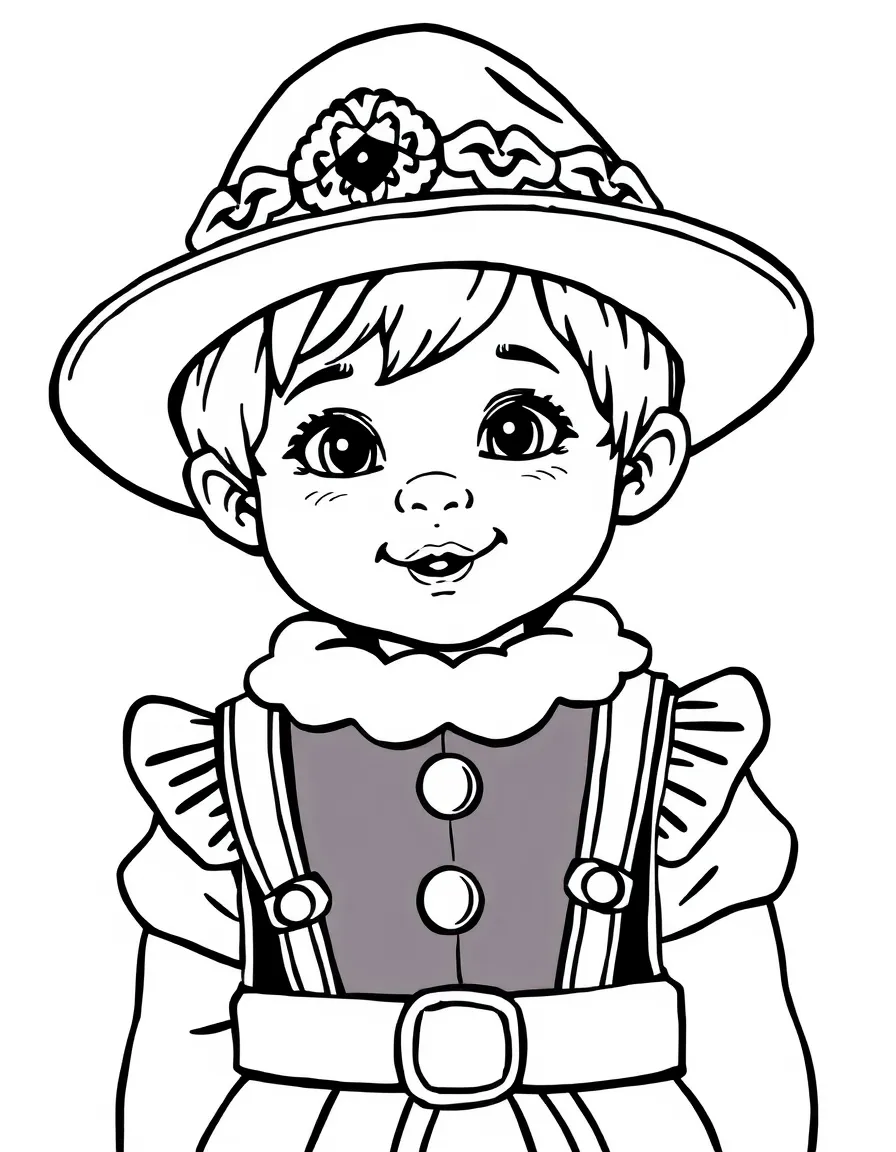 A child in a traditional Bavarian hat for Germany.