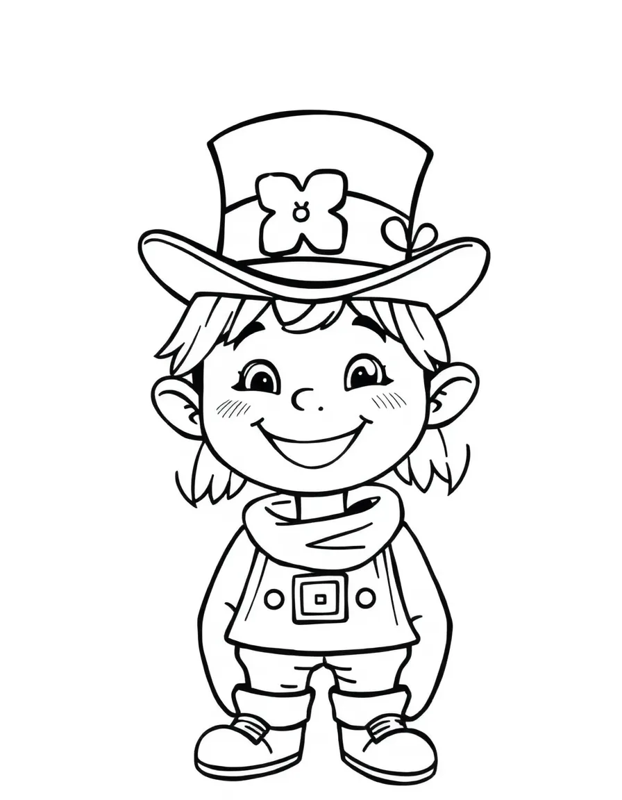 A cheerful child with a leprechaun hat for Ireland.