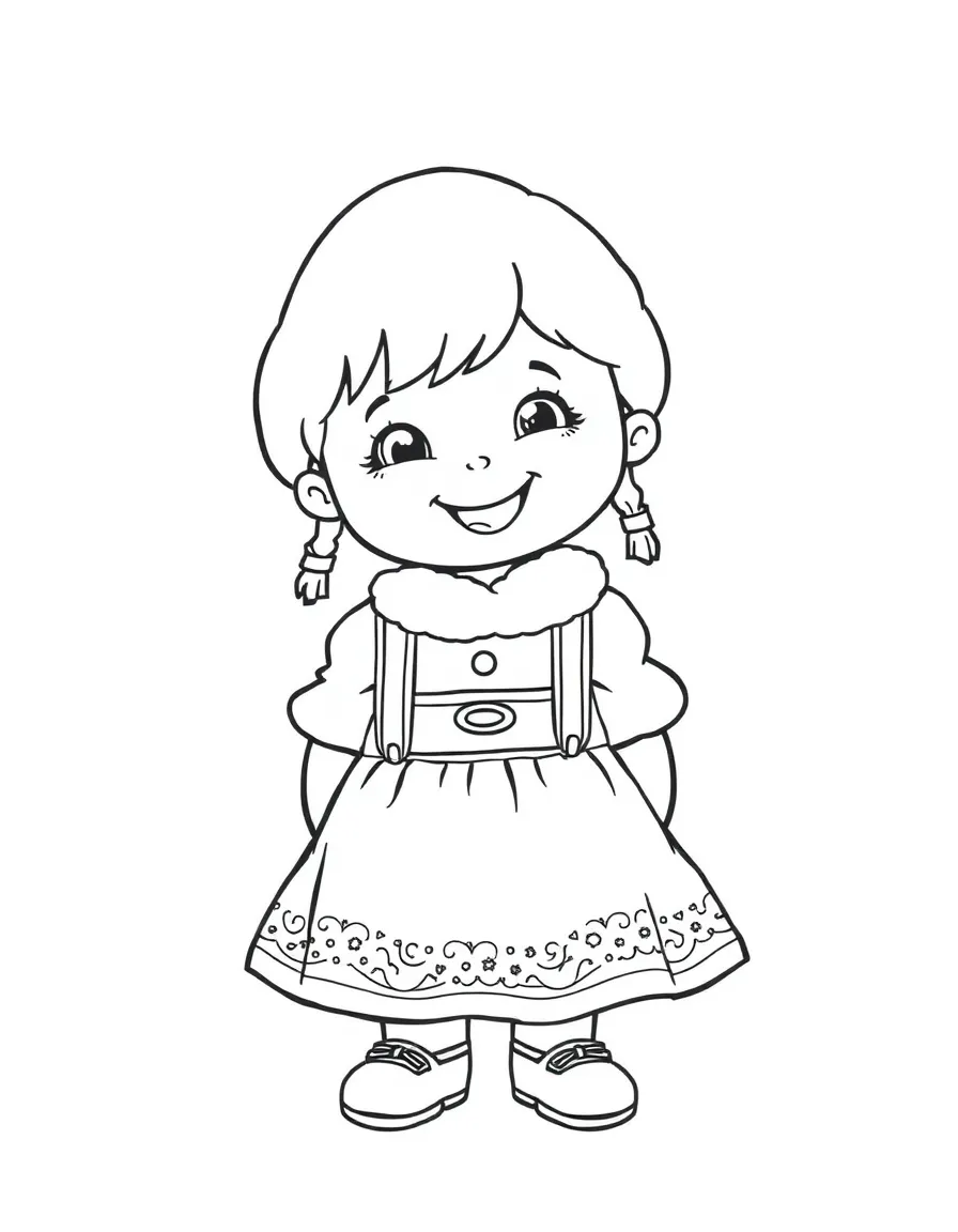 A happy child dressed in traditional German attire for Germany.