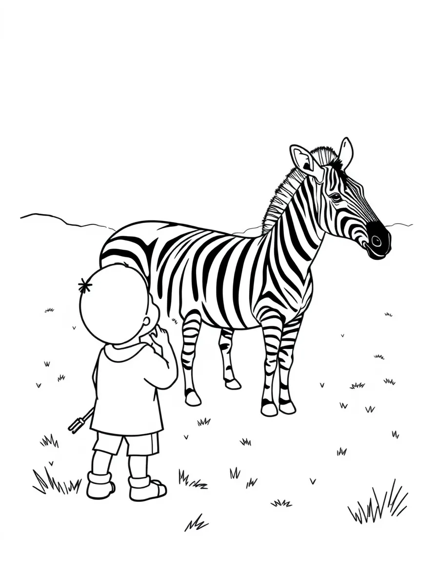 A child watching zebras for Kenya.