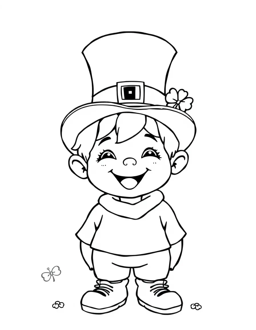 A cheerful child with a leprechaun hat for Ireland.