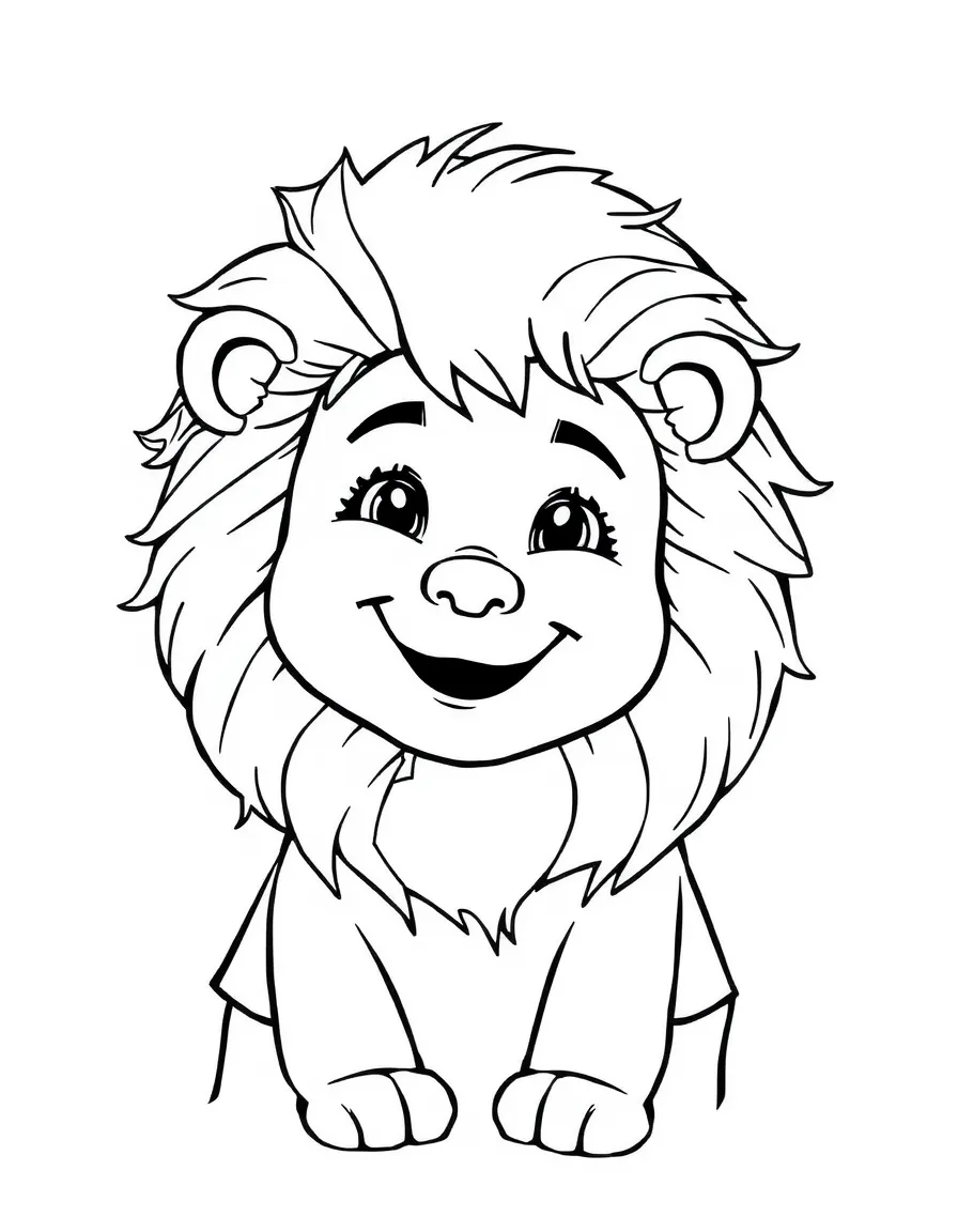 A smiling child with a lion and a map of Morocco.
