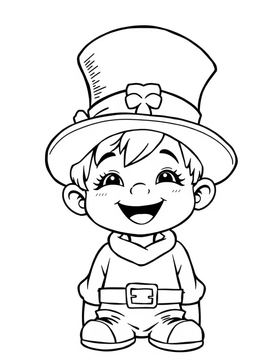 A cheerful child with a leprechaun hat for Ireland.