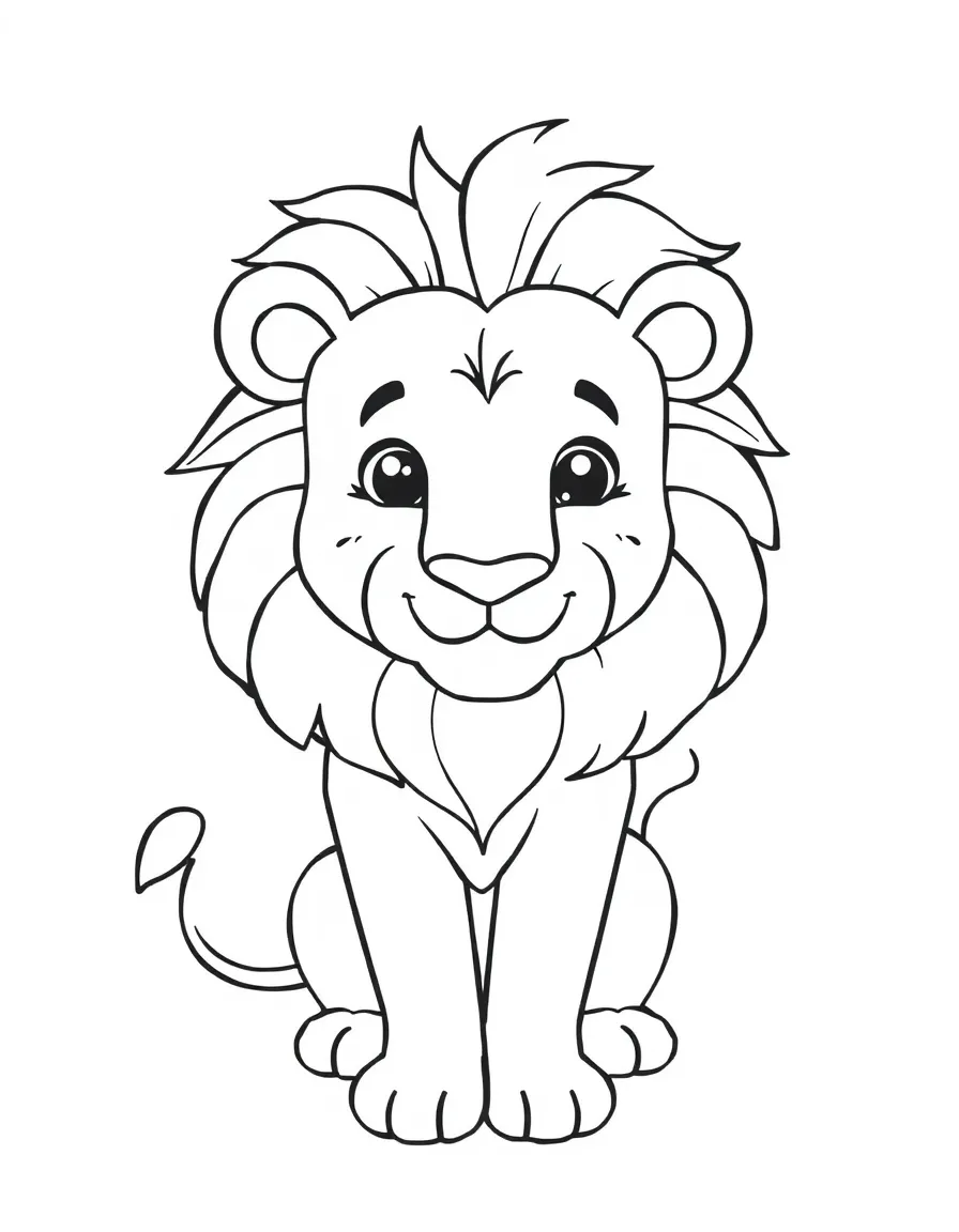 A friendly lion and a map outline of Tanzania.