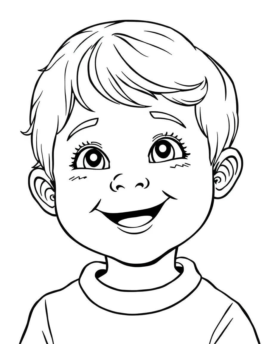 A smiling child with a map of Montenegro and mountains.