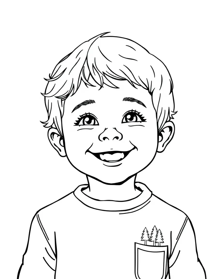 A smiling child with a map of Slovakia and a national park.