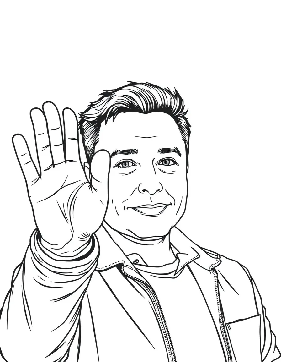 Elon Musk waving