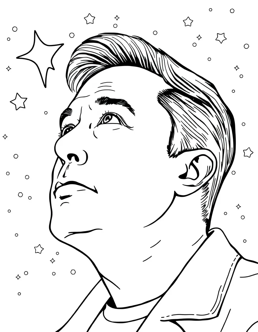 Elon Musk looking at stars
