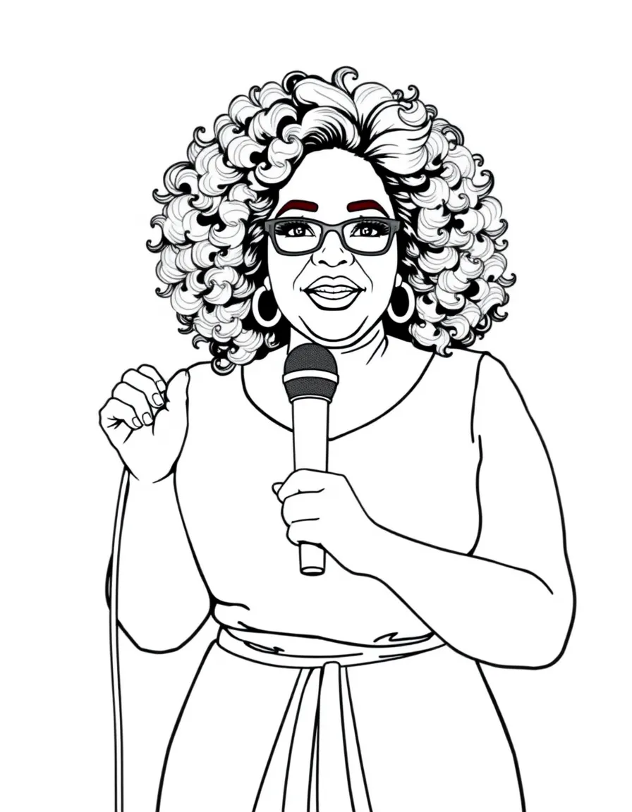 Oprah Winfrey with a microphone