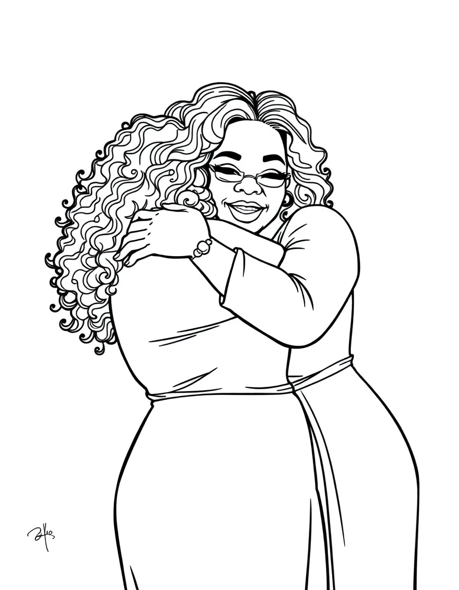 Oprah Winfrey giving a hug