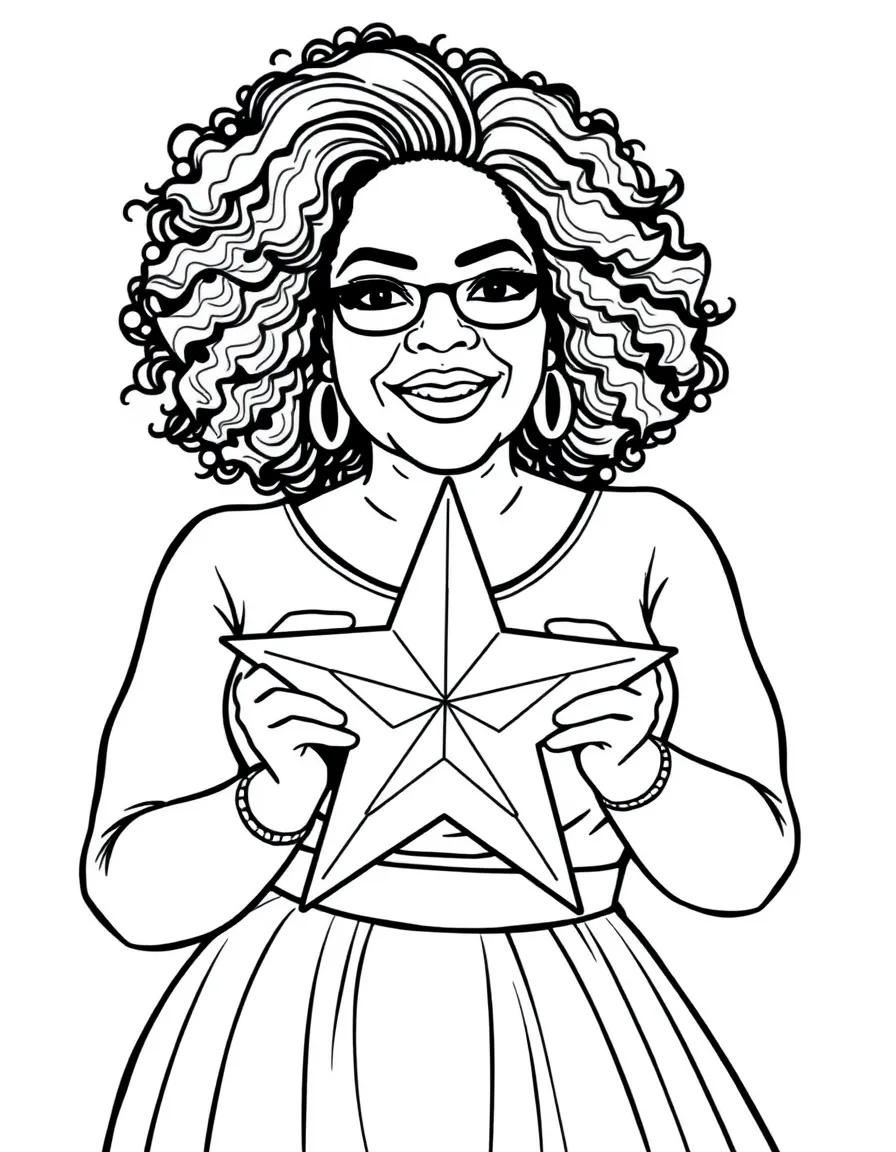 Oprah Winfrey holding a star