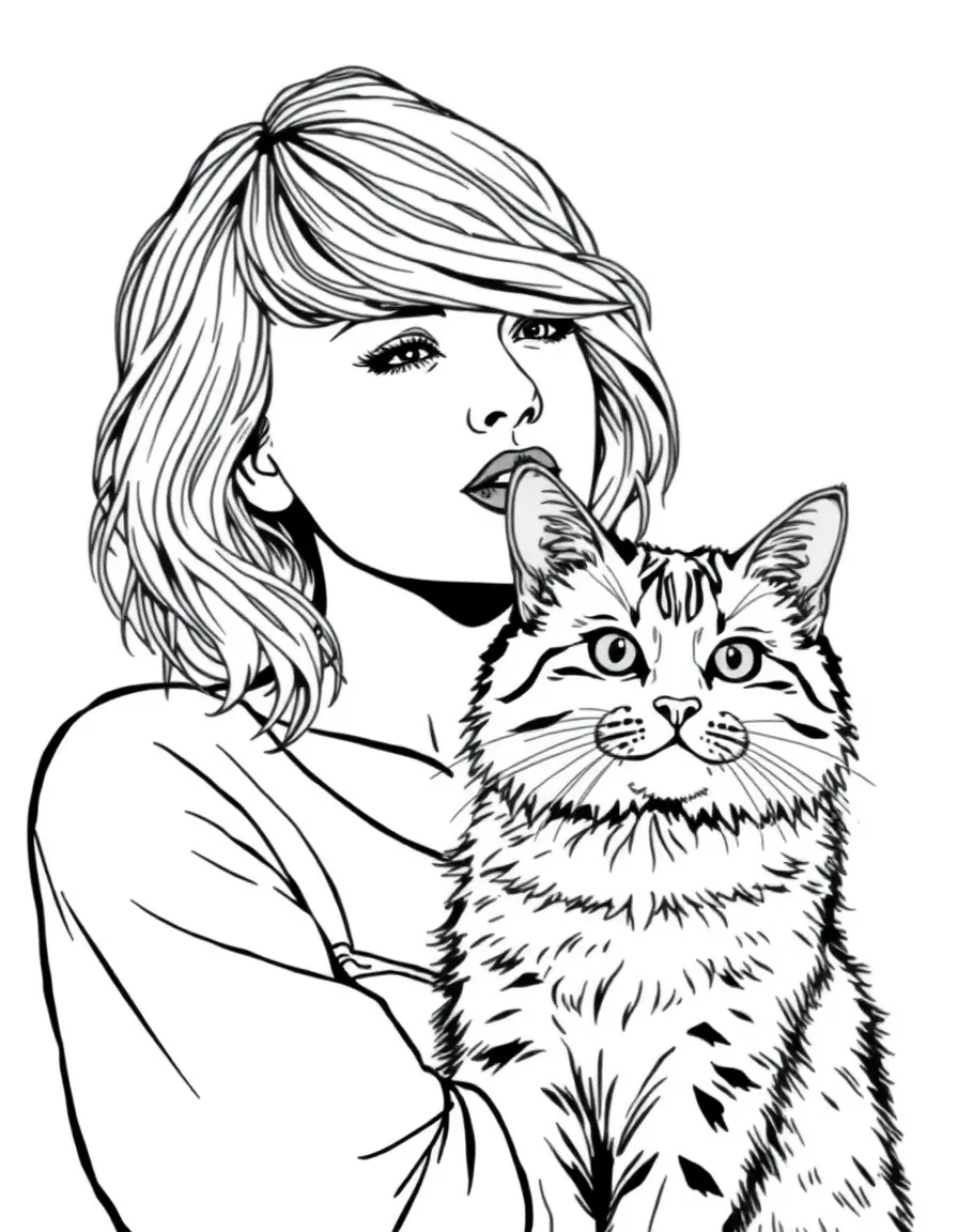 Taylor Swift with a cat