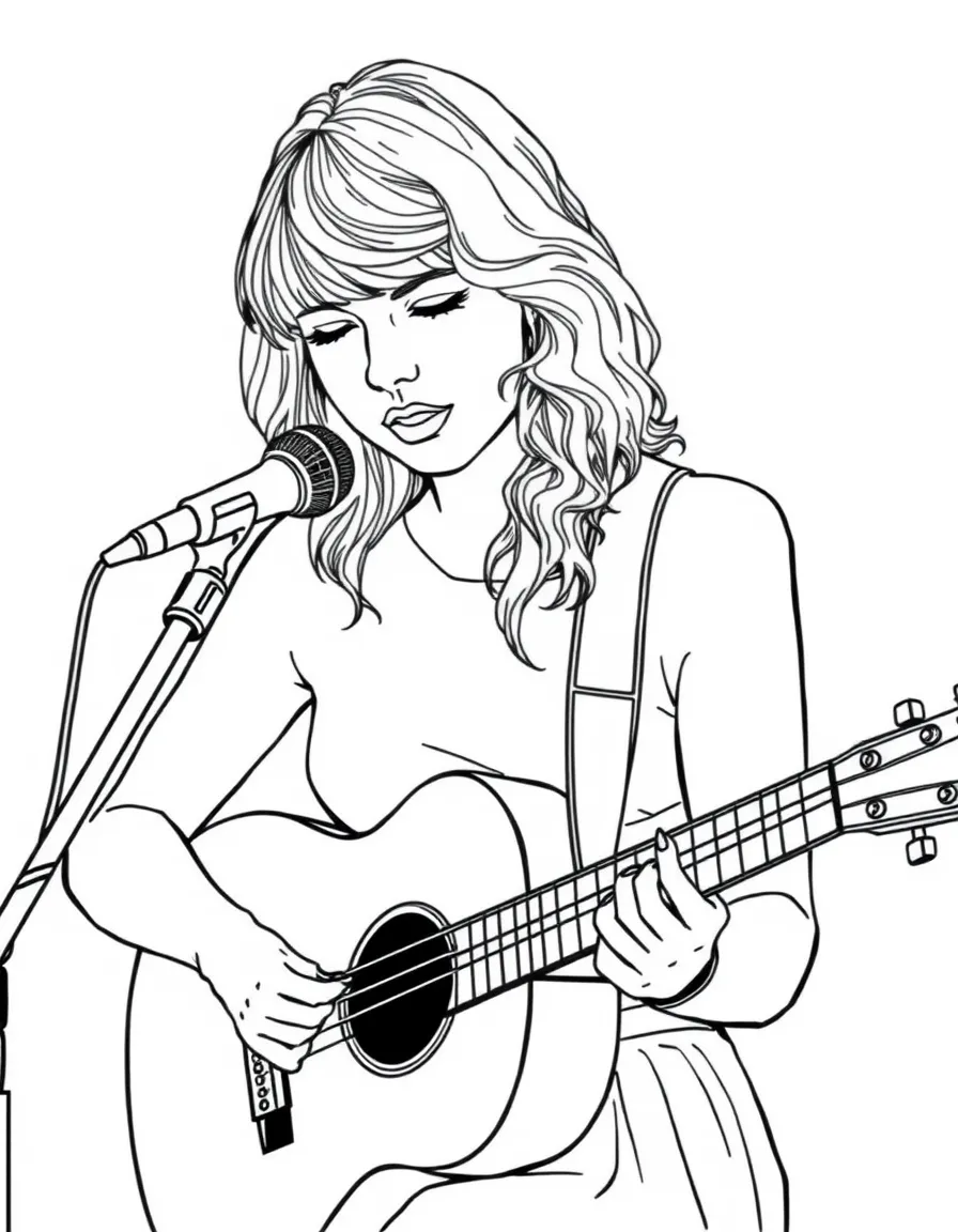 Taylor Swift writing a song