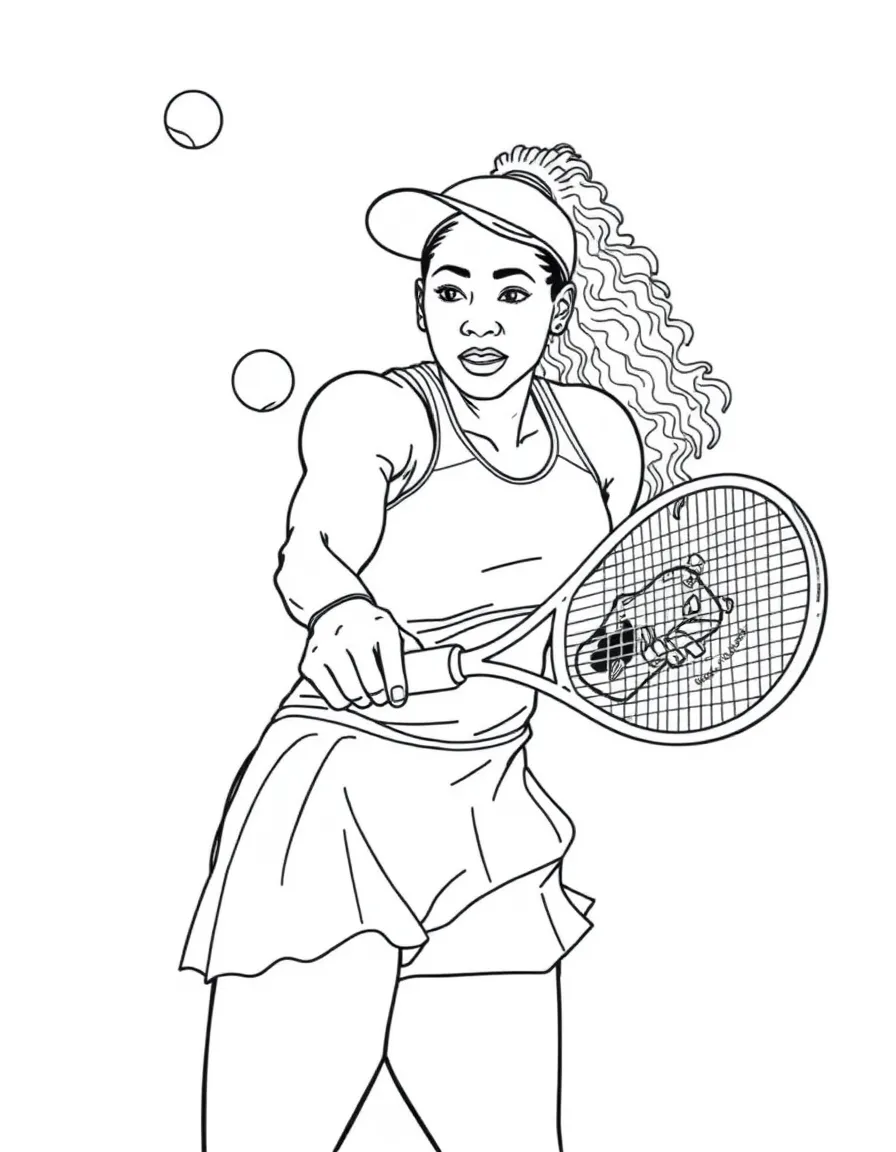 Serena Williams hitting a ball