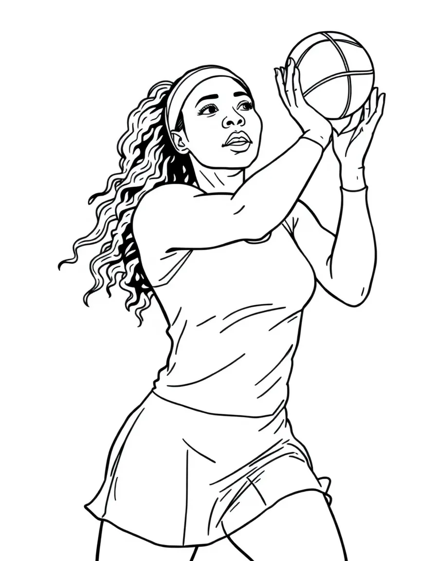 Serena Williams serving a ball