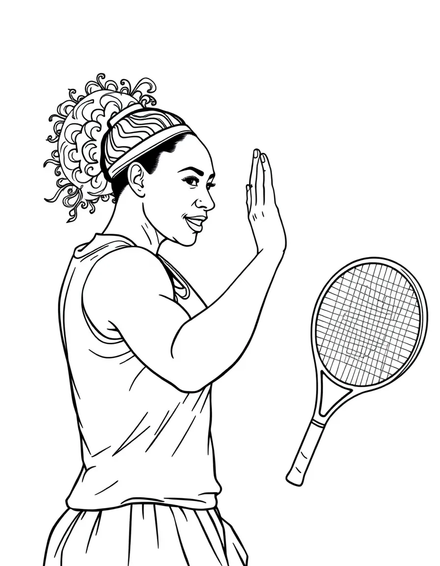 Serena Williams giving a high five