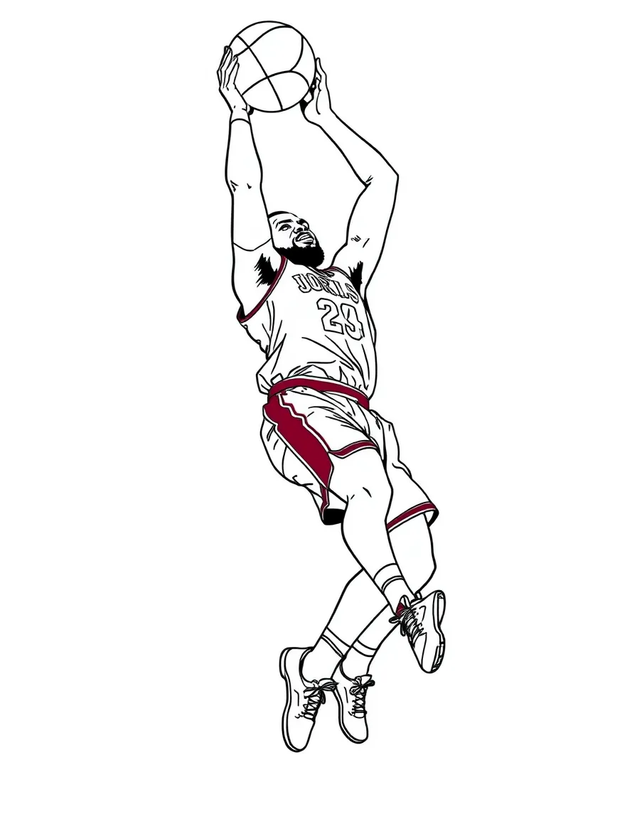 LeBron James dunking