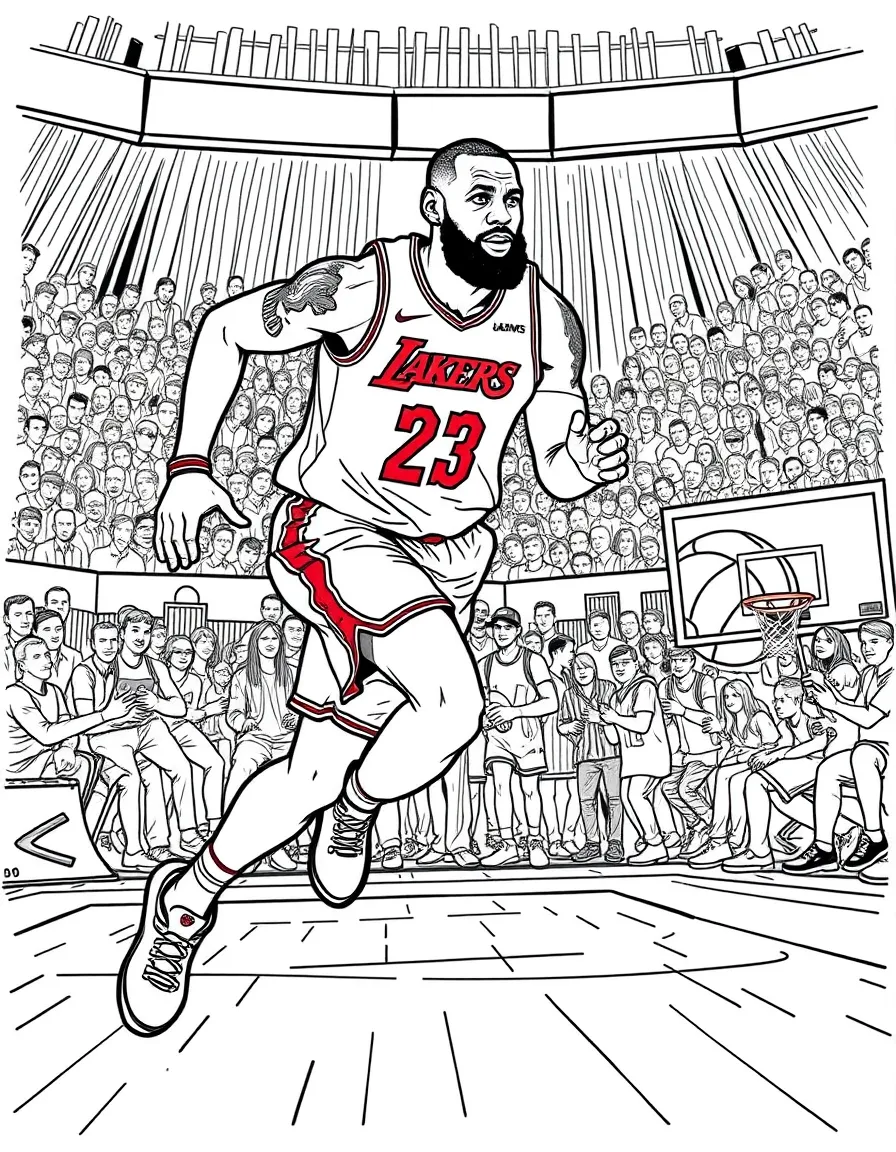 LeBron James running on the court