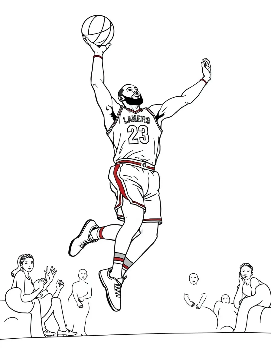 LeBron James jumping for a shot