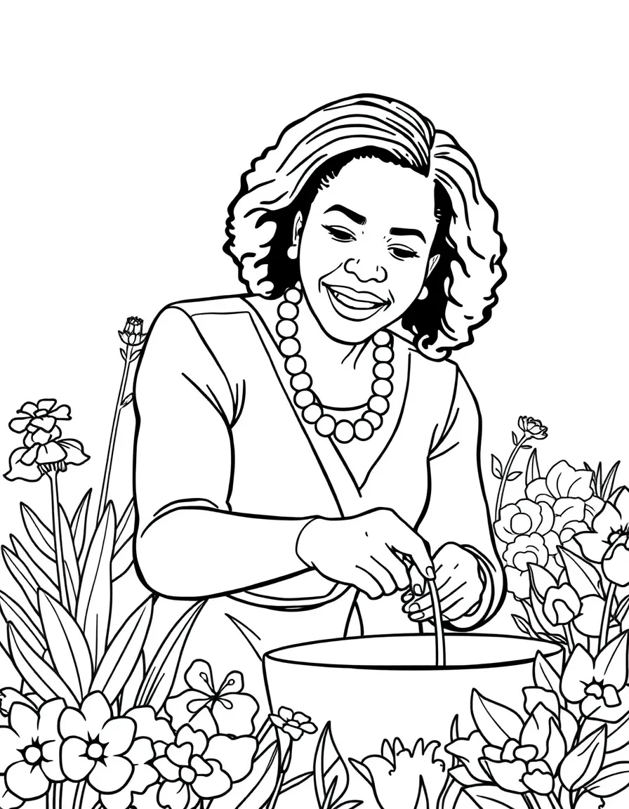 Michelle Obama gardening