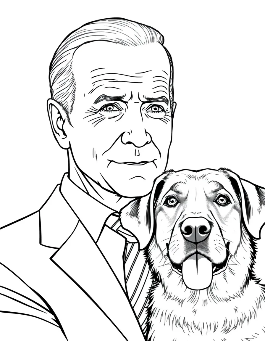 Joe Biden with a dog