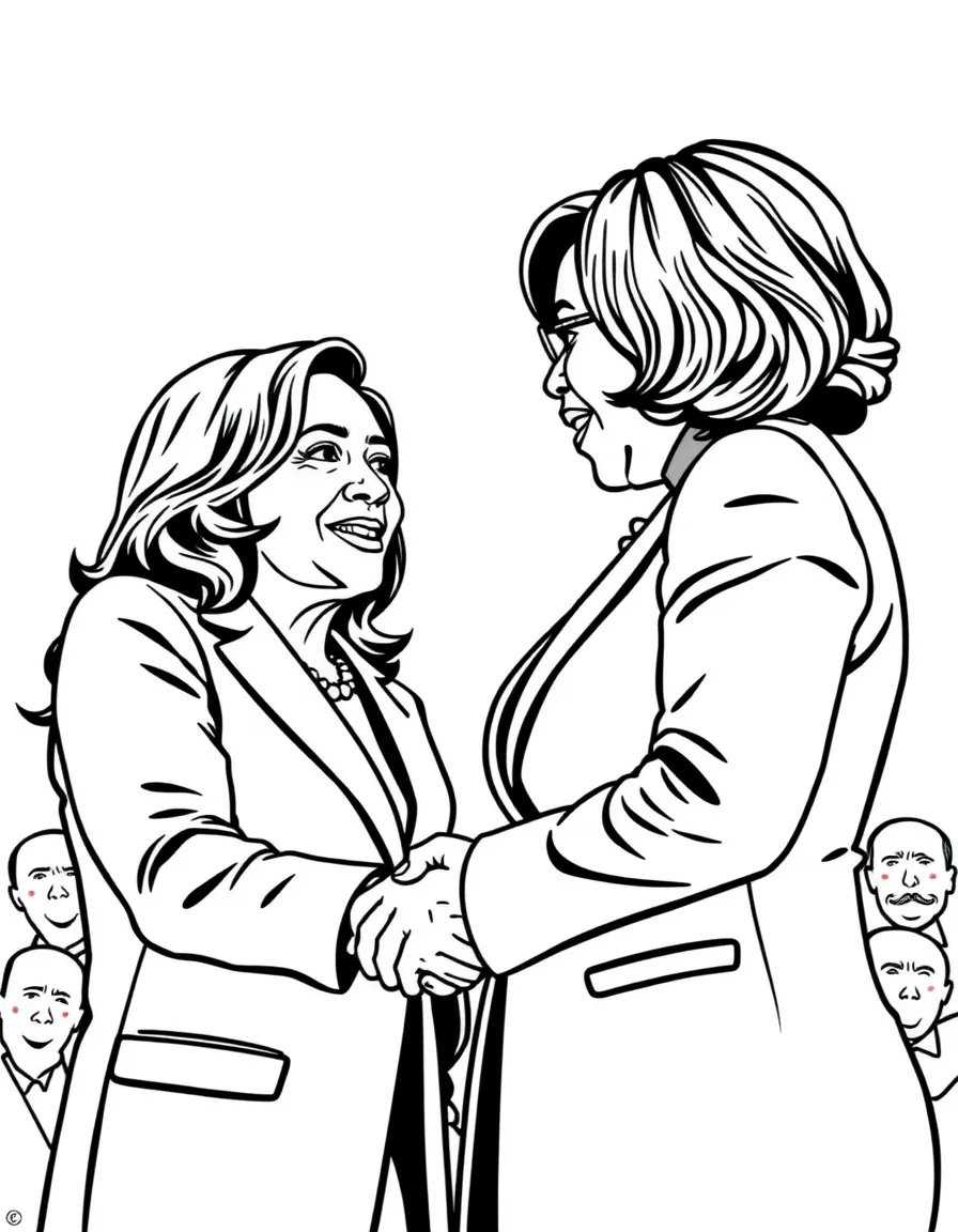 Kamala Harris shaking hands
