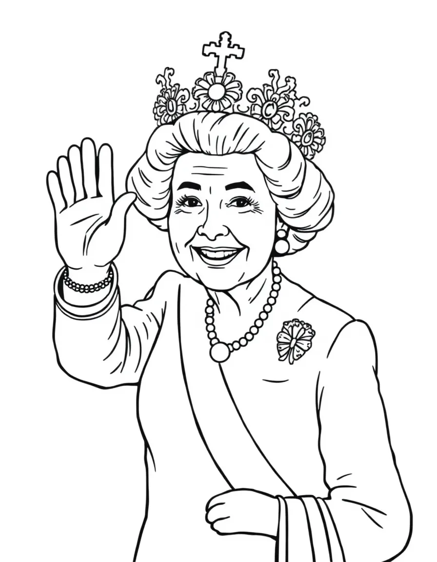 Queen Elizabeth II waving