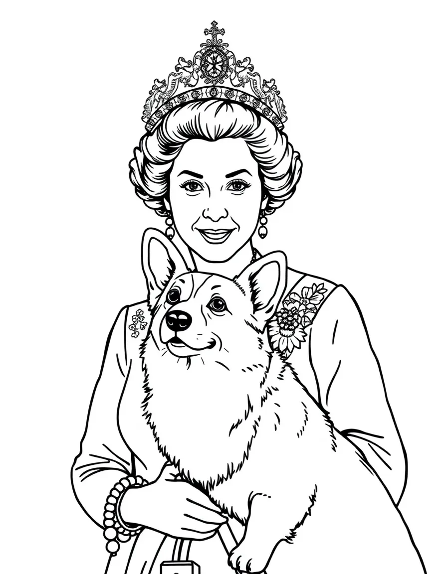 Queen Elizabeth II with a corgi