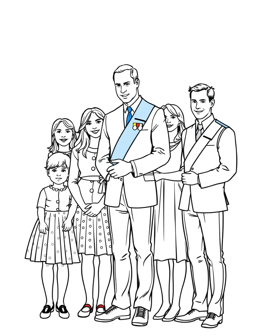 Prince William standing with his family