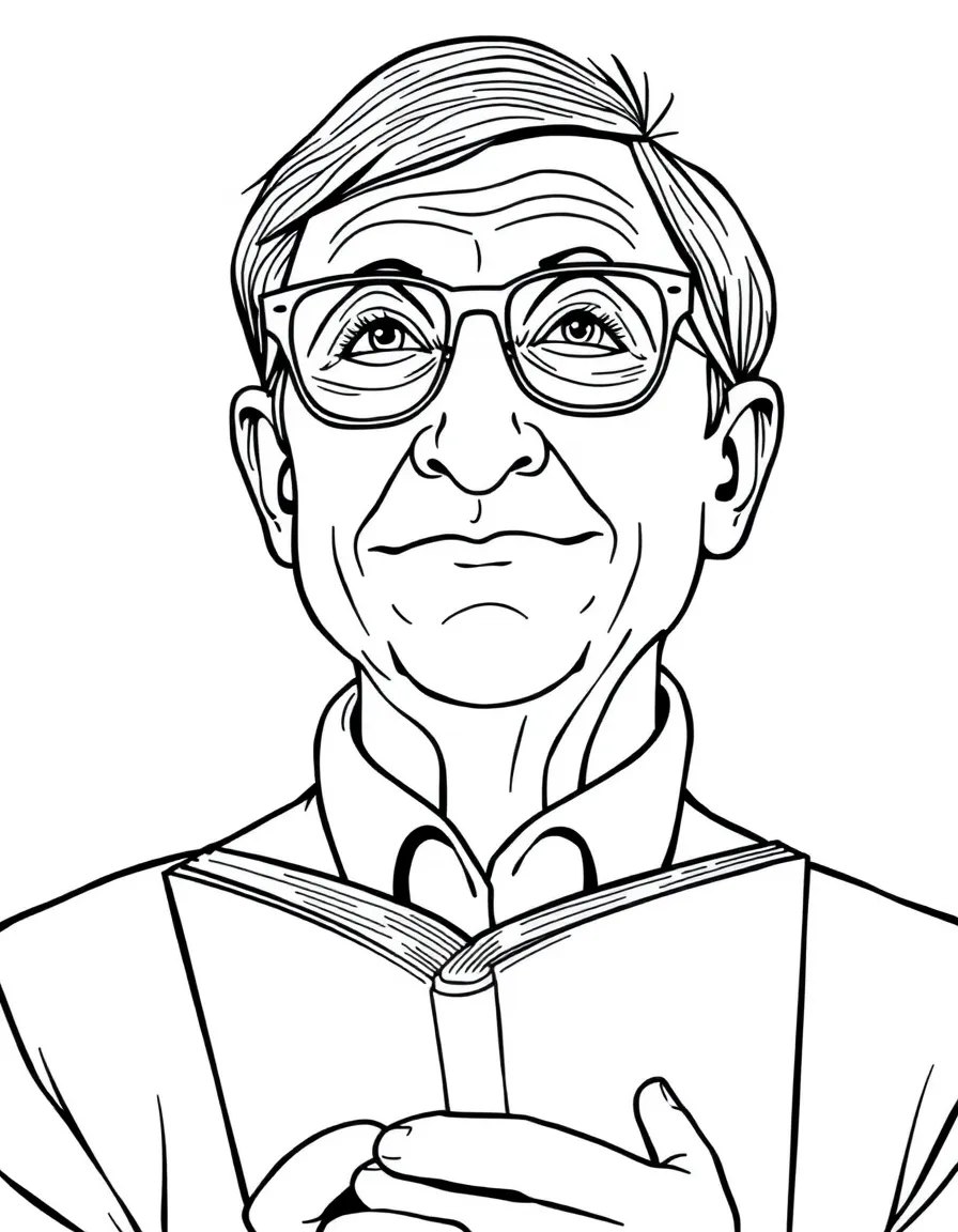 Bill Gates with a book