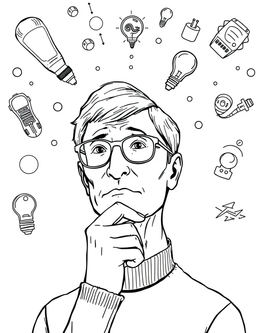 Bill Gates thinking about new ideas