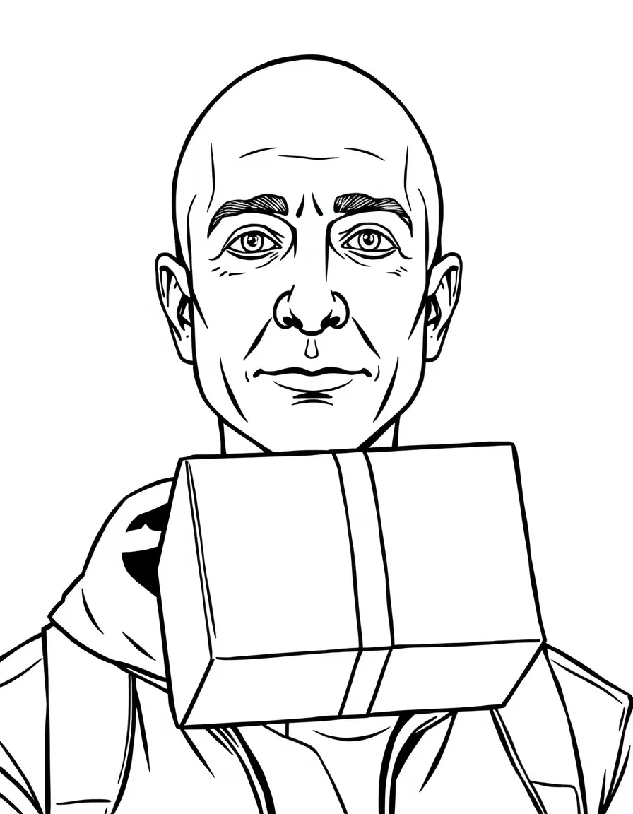 Jeff Bezos with a package