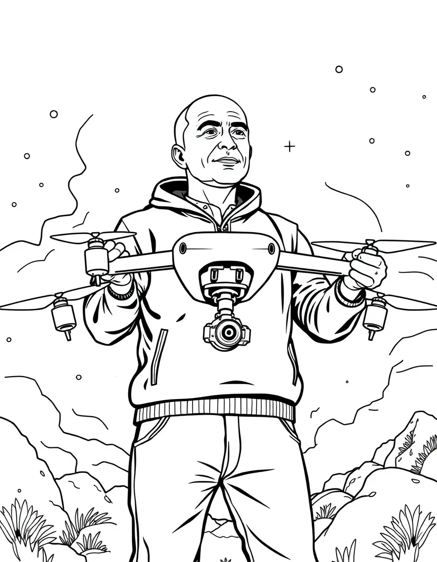 Jeff Bezos with a delivery drone
