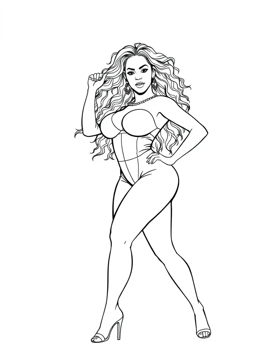Beyoncé doing a powerful pose