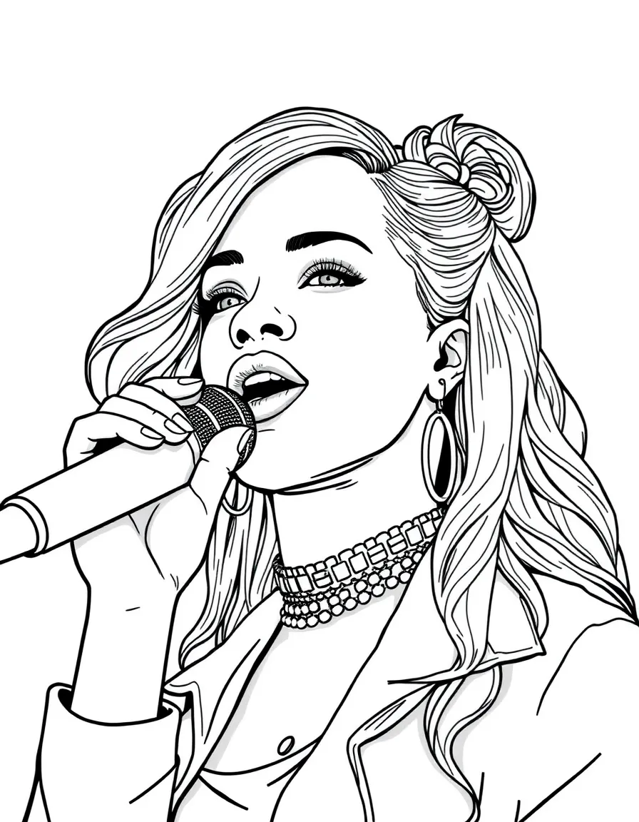 Rihanna with a microphone